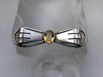 Zilver, citrien - Broche - Art Deco