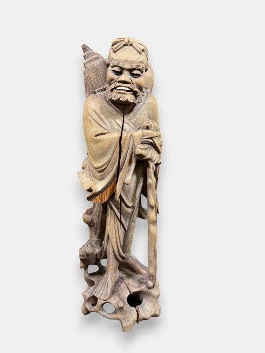Gegraveerde houten onsterfelijke - Hout - China - 20e eeuw, Antiek en Kunst, Antiek | Overige Antiek