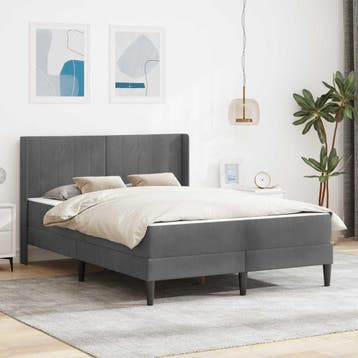 vidaXL Bedframe met matras Donkergrijs 120 x 190 cm fluweel, Verzenden, Nieuw