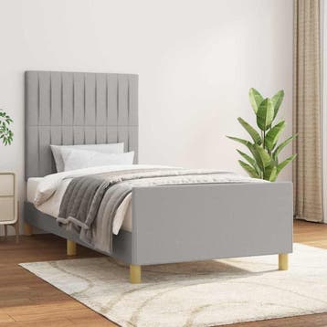 vidaXL Bedframe zonder matras 100x200 cm stof lichtgrijs, Verzenden, Nieuw