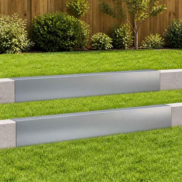 vidaXL Afdekprofiel voor tuinranden 2 st 100 x 6 x 15 cm, Verzenden