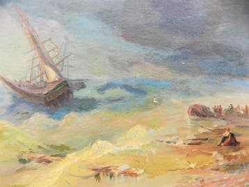 Ivashkov V. K. e Putilov V. A. (XX) - Tempesta sul mare, Antiek en Kunst