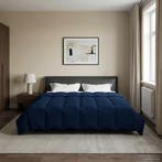 vidaXL Zomer Deken Gekwilt Donkerblauw 200 x 220 cm, Verzenden