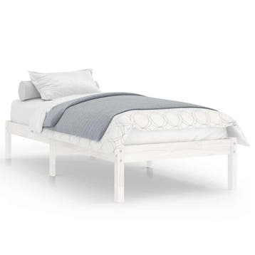 Bedframe grenenhout wit 90x200 | 29% Korting | Retour Deal, Huis en Inrichting, Slaapkamer | Bedden, 90 cm, Eenpersoons, Verzenden