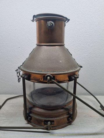 Scheepslamp - Koper, Messing, Zeldzame navigatielantaarn uit