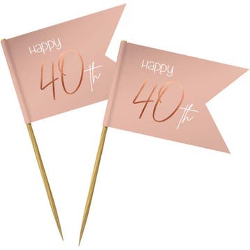 Prikkers 40 Jaar Rose Goud 6,5cm 36st, Verzenden