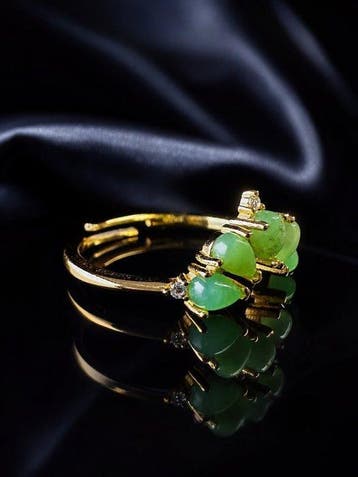 Jade Bague en argent sterling 925- 1.6 g