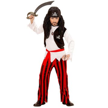 Piraat Kostuum Rood Wit Jongen, Kinderen en Baby's, Carnavalskleding en Verkleedspullen, Verzenden, Nieuw