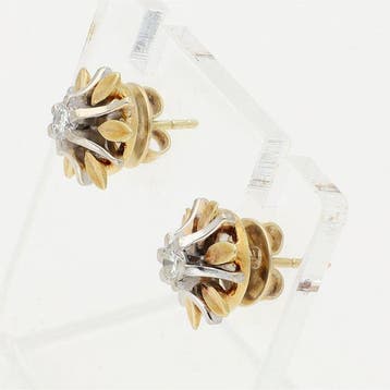 Boucles doreilles - 14 carats Or jaune, Or blanc Diamant, Nieuw