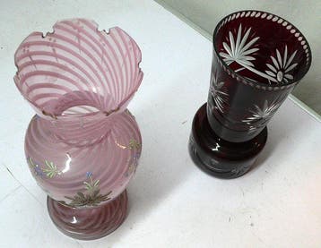 Böhmisch - Vase (2) - verre soufflé à la bouche - vitrail
