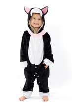 Onesie Zwarte Kat Pak 140-146 Poezenpak Kostuum Zwart Kinder, Ophalen of Verzenden, Nieuw