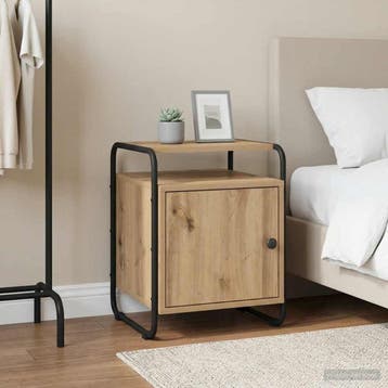 vidaXL Nachtkastje Artisanaal eiken Bewerkt hout, Verzenden, Nieuw