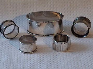Servetring (5) - Ovale Hollandse gladde zware servet ring,