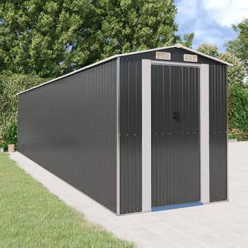 vidaXL Tuinschuur 192x855x223 cm gegalvaniseerd staal, Verzenden