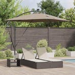 vidaXL Parasol Taupe 249 x 249 x 250 cm Polyester en, Tuin en Terras, Verzenden, Nieuw