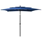 vidaXL Parasol 3-laags met aluminium paal 2,5x2,5 m, Verzenden, Nieuw