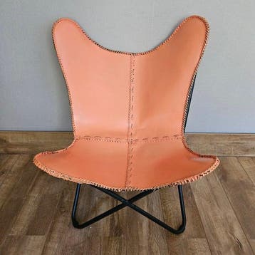 Chaise - Chaise papillon Butterfly (3107) - Cuir, Métal