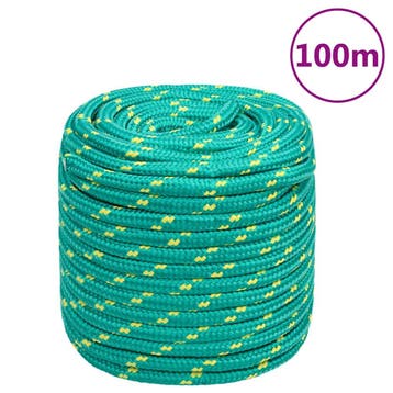 vidaXL Boottouw 16 mm 100 m polypropyleen groen, Verzenden, Nieuw