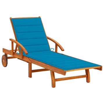 vidaXL Ligbed met kussen massief acaciahout, Tuin en Terras, Verzenden, Nieuw