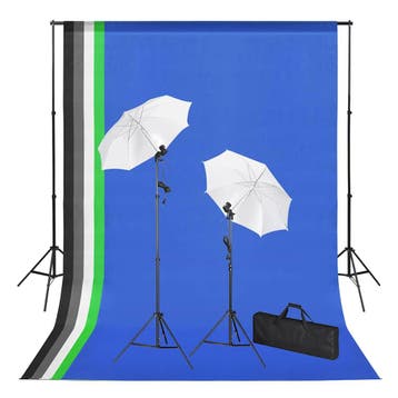 vidaXL Fotostudioset met achtergronden, lampen en paraplus, Verzenden