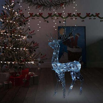 vidaXL Kerstversiering rendier 140 LEDs koudwit 128 cm, Verzenden, Nieuw