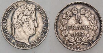 1/4 Franc 1842 B Frankreich Louis Philipp 1830-1848, Postzegels en Munten, Verzenden, België