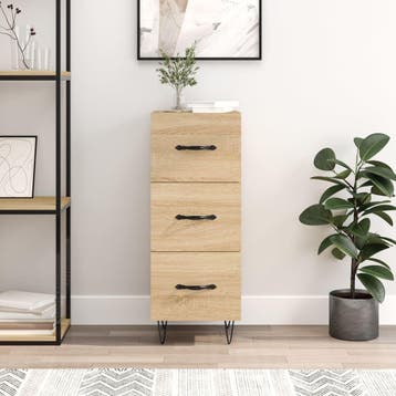 vidaXL Dressoir 34,5x34x90 cm bewerkt hout sonoma eiken, Huis en Inrichting, Verzenden, Nieuw