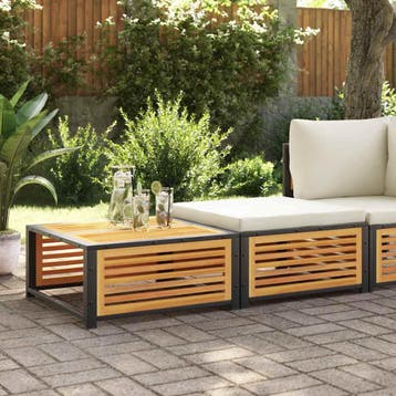 vidaXL Tuintafel met kruk massief acaciahout, Verzenden, Nieuw