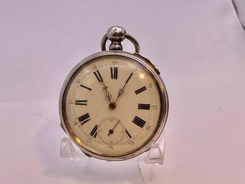 Union Clock Co . Cilindro . Revisionato . Argento 1880 . 10, Nieuw