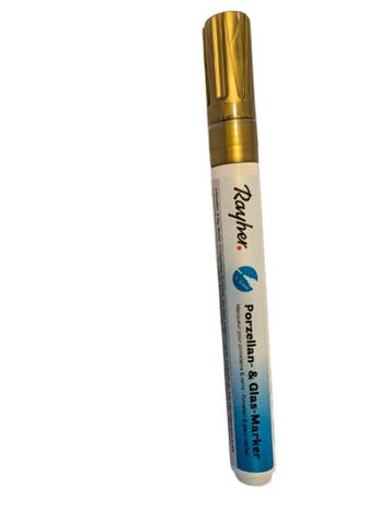 Porselein Glasmarkers Glaspen Glasverf Goud 1-2 mm, Nieuw