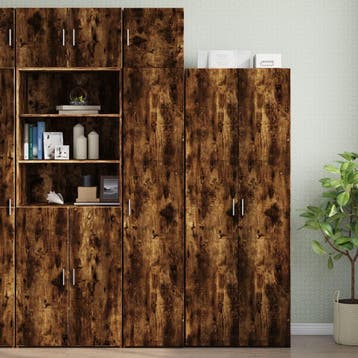 vidaXL Opbergkast smal 40x42,5x225 cm bewerkt hout gerookt, Verzenden