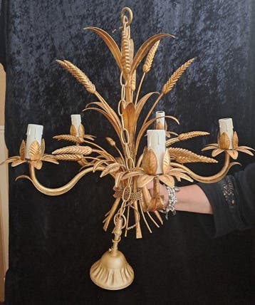 Lamp - Metaal, Goud - Korenaren lamp verguld
