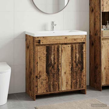 vidaXL Badkamer Onder Het Wastafel Kast Oud hout 78,5 x 37,5, Verzenden