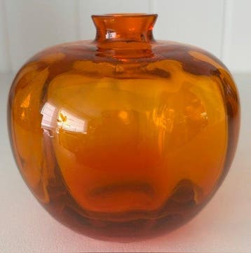 Glasfabriek Leerdam - A.D. Copier - Vaas - Glas - Oranje