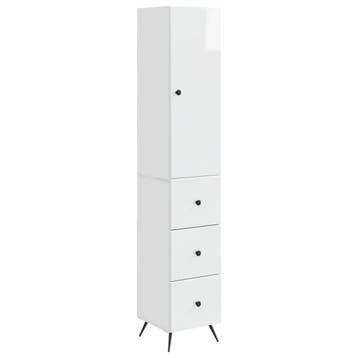 vidaXL Kast Set 2 pcs Hoogglans Wit 34,5 x 34,5 x 90 cm, Huis en Inrichting, Kasten | Overige, Verzenden, Nieuw