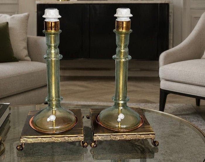 Lampe de table (2) - Verre de Murano, Antiquités & Art, Antiquités | Éclairage