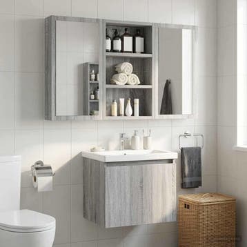 vidaXL Badkamer wandkast Grijze Sonoma 30 x 10 x 50 cm, Verzenden