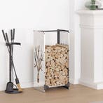 vidaXL Brandhoutrek 40x30x80 cm roestvrij staal, Verzenden