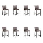 Set van 8 Leren barkrukken Revolt laag - Rancho Steel, Nieuw, Leer, Ophalen of Verzenden, 90 cm of meer