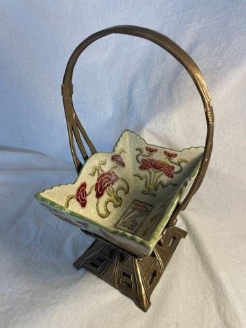 Panier - De Style Art Déco - Céramique Emaillée ,
