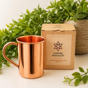 Puur koperen mok met handvat – 480 ml/205 g (zware, Ophalen of Verzenden, Nieuw