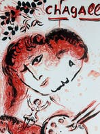 Marc Chagall (1887-1985) - Peintre à La Palette, Antiquités & Art