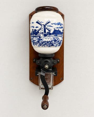 Delftsblauw windmolenlandschap - Koffiemolen - Hout,