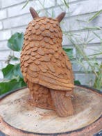 Beeldje - Beautiful cast iron owl statue with fine details -