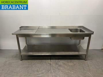 Table dalimentation en inox avec évier, destinée à un, Verzenden