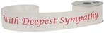 Poly satijn lint with deepest sympathy white herdenking 2, Huis en Inrichting, Nieuw