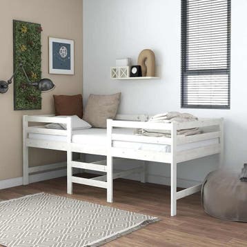 vidaXL Bedframe zonder matras massief grenenhout wit 90x200, Verzenden