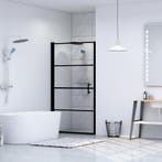 vidaXL Douchedeur 100x178 cm gehard glas zwart, Verzenden
