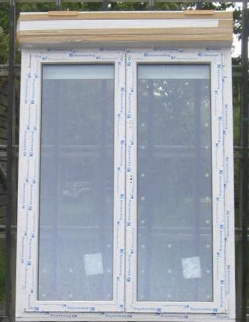 pvc terrasraam , raam , chassis 145 x 210 wit met rolluik, Doe-het-zelf en Bouw, Raamkozijnen en Schuifdeuren, 75 tot 150 cm, Kunststof