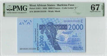 2020 West African States 2000 Francs Burkina Faso Pick 31..., Verzenden, België